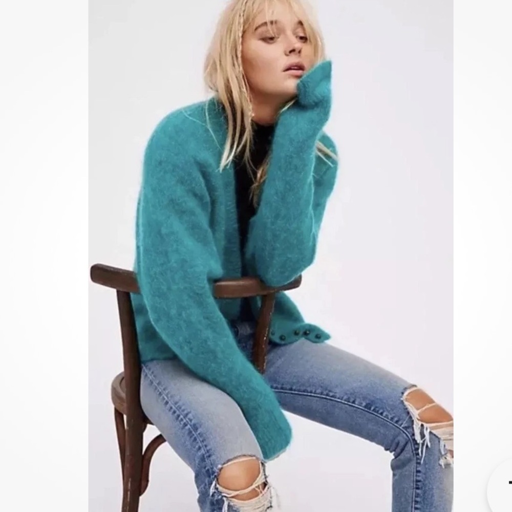 Free People Boyfriend Mohair Little Lies Cardigan Sweater